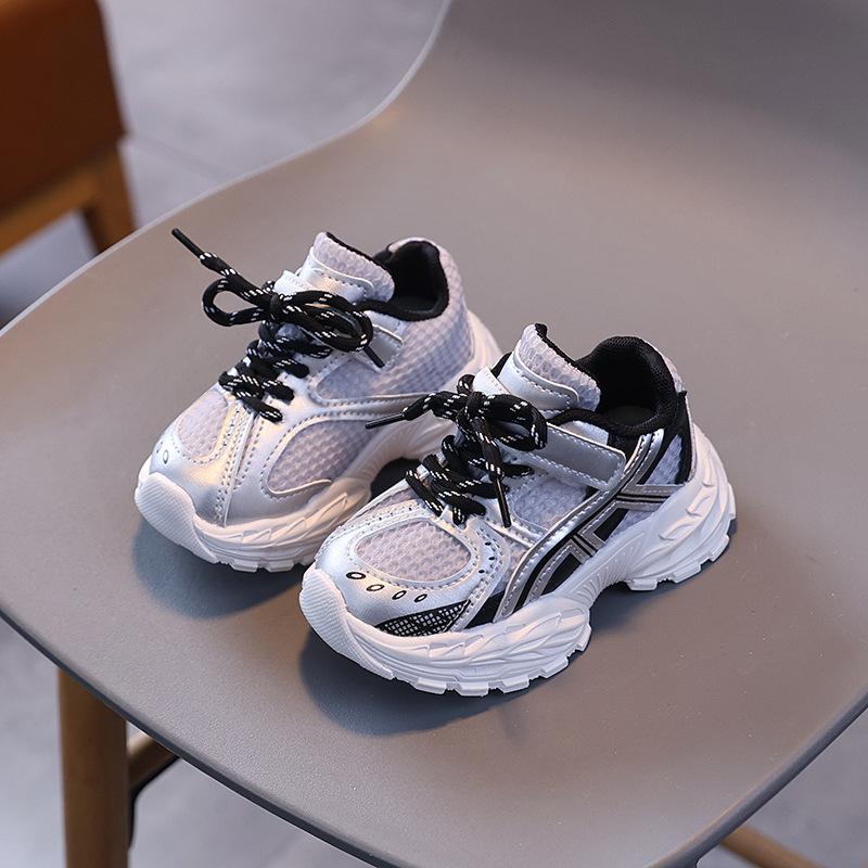 Spring Autumn Kids Breathable Mesh Sneakers Boys Girls Soft Sole Dad Shoes Lightweight Comfortable Casual Running Trainers