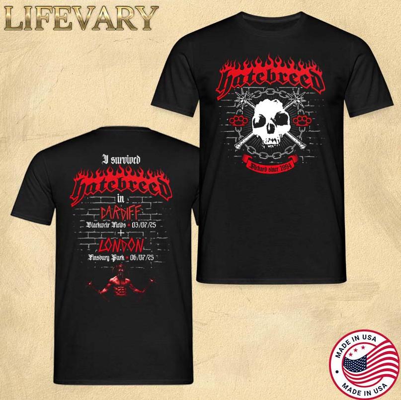 Hatebreed July 3 2025 Cardiff UK Event Poster Official Tour Collectible Merch Unisex T-Shirt XL