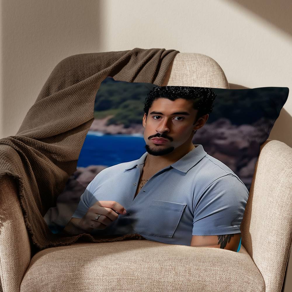 Nuevayol Baile DtMF Bad Bunny Pillow Case Pillow Case Living Room Sofa Cushion Cover Suitable For Home Bedroom Room Decoration