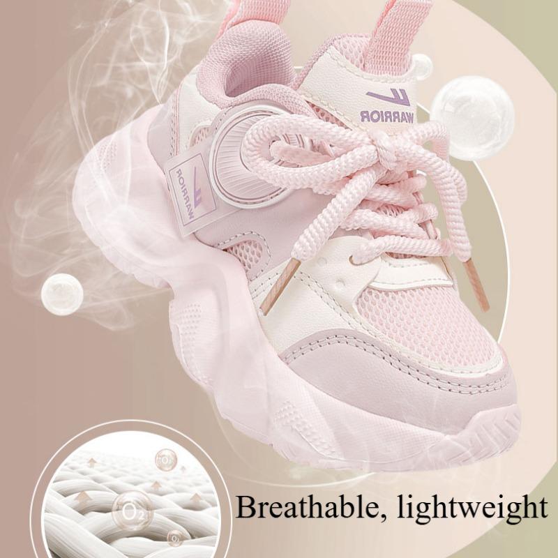 WARRIOR Classmate Girls Princess Sneakers Spring and Autumn New Children's Lightweight Dad Shoes Boys Mesh Running Shoes