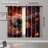 Elegant Set Of 2 Flat Printing Scene Curtains Wooden Guitar Bokeh Fabric Without Electricity Birthday Party Applies Polyester Curtain Made