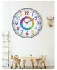 12" Colorful Cartoon Wall Clock - Creative Silver Frame for Living Room, Study, or Kids' Room