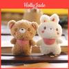 Entzückender Plüsch-Teddybär-Schlüsselanhänger mit weicher PP-Baumwollfüllung und niedlichem Hasen-Anhänger
