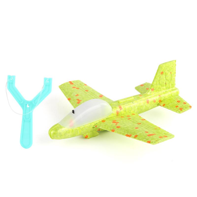 Children Ejecting Foam Aircraft Toys Slings Ejection Flight With Night Light Hand-throw Outdoor Sports Toy Ejection Airplane