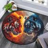 Yin Yang Tigers Round Area Rug,Carpet Rug for Living Room Bedroom Sofa Playroom Decor,Non-slip Floor Mat