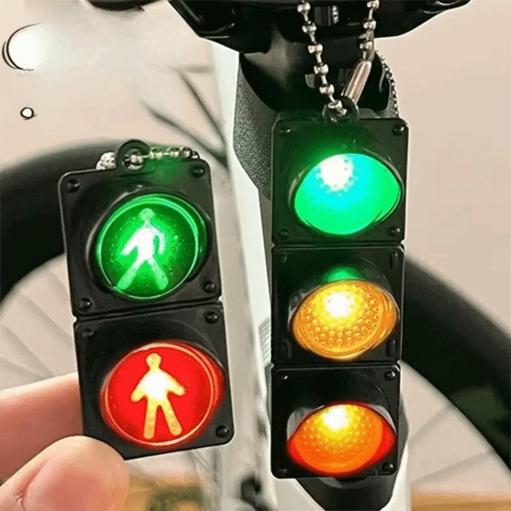 Light-Up Function Traffic Light Pendant Pedestrian Design Simulated Signal Light Bag Decoration
