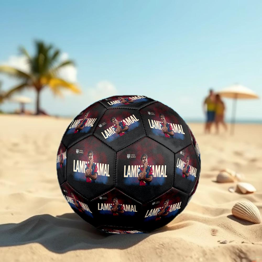 Yamal Size 5 Soccer Ball Machine-Stitched Indoor/Outdoor Universal Football Soccer Accessory Suitable for Birthdays, Weddings, Christmas, Father's Day