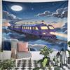 "Magical Night Train in the Clouds" Pattern Wall Hanging Tapestry Decorative Tapestry Home Decor for Bedroom and Living Room