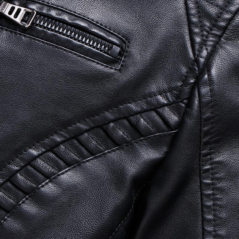 New Winter Men's Velvet Warm Leather Jacket PU Leather Jacket