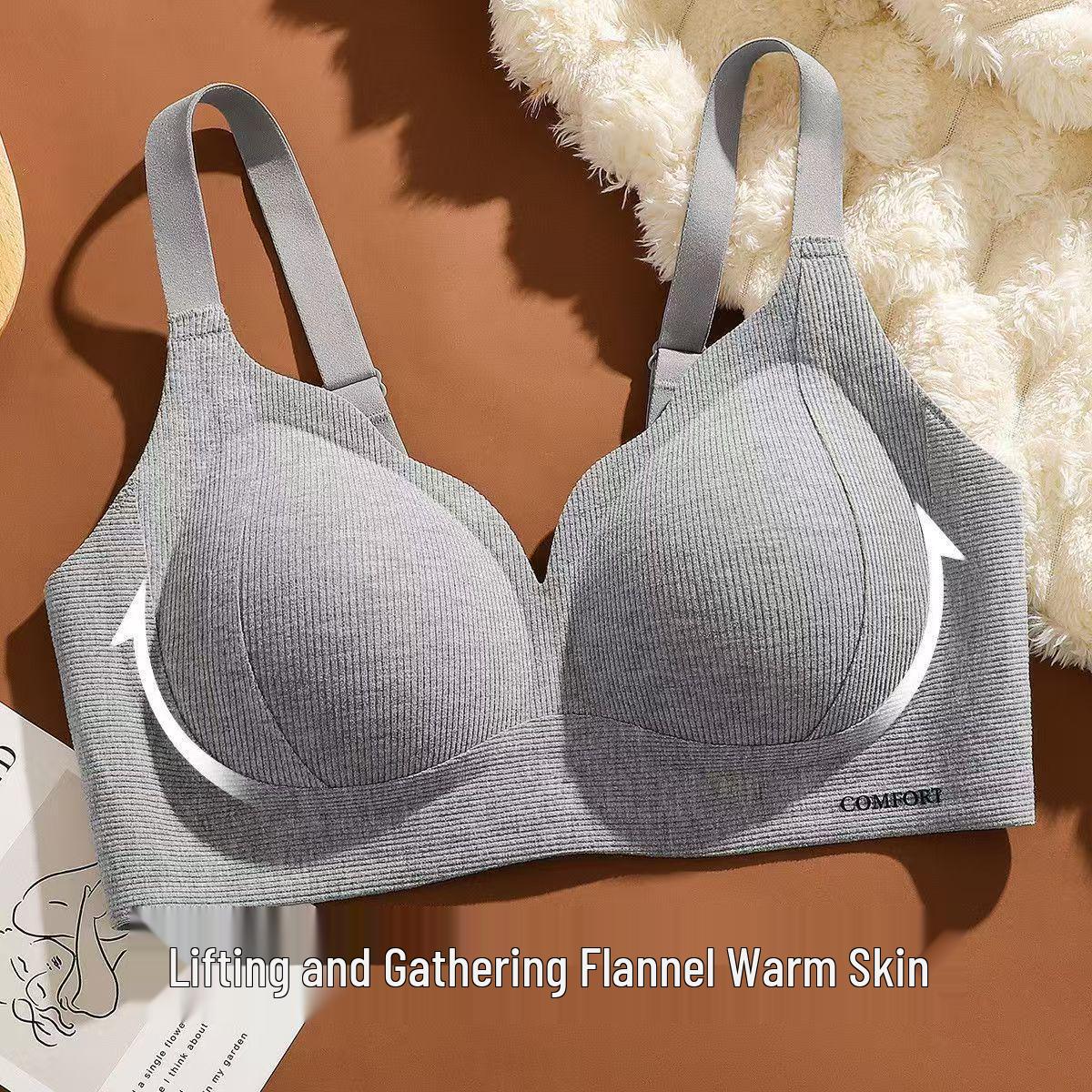 

Женский бесшовный беспроводной бюстгальтер из цельного куска с фиксированной чашкой, предотвращающий провисание L (100-120 jin) серый