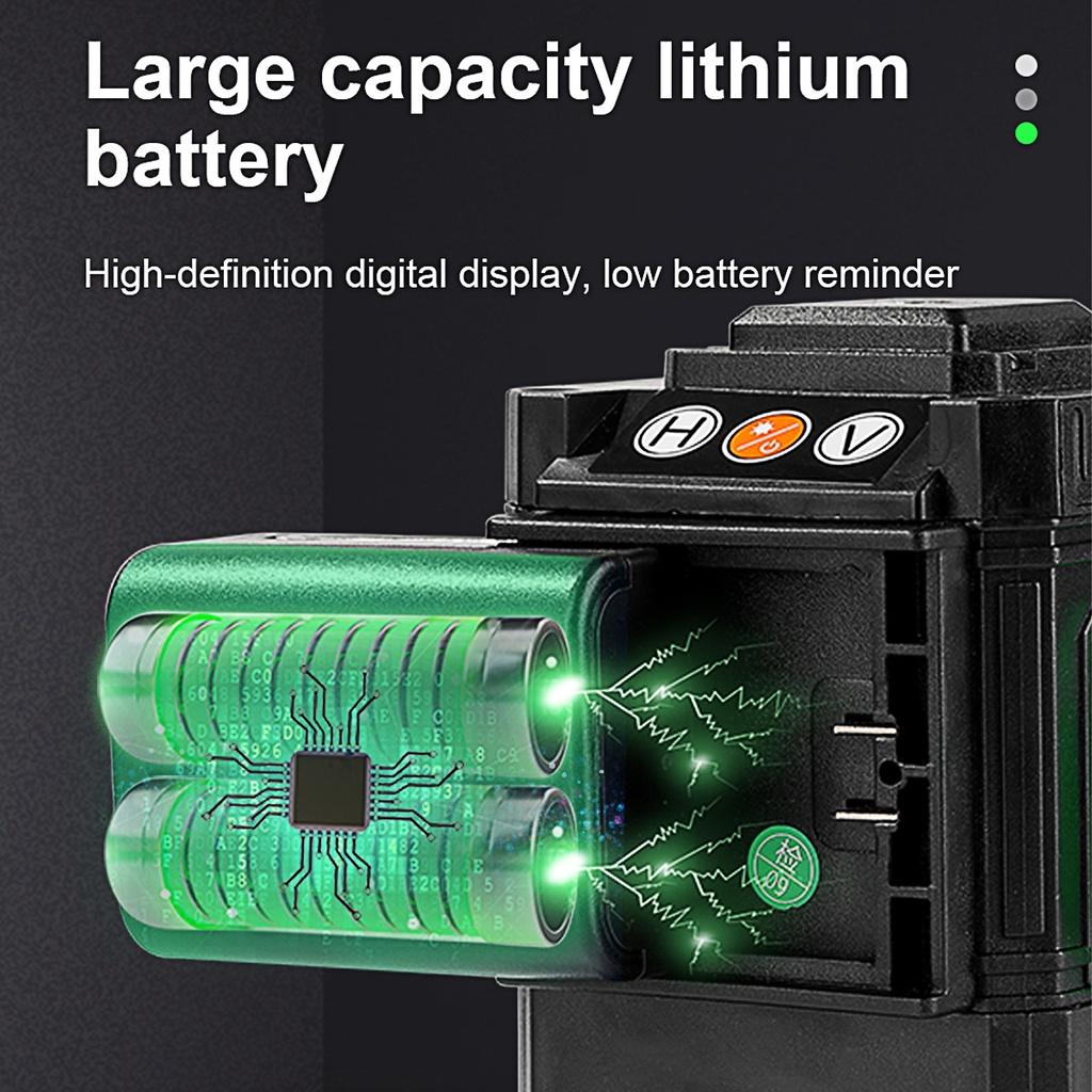 16/12 Line Green Lines Laser Levels 4D 360 Horizontal and Vertical Cross Lines Self-leveling Super Powerful Indoor Outdoor 4.8 * 3.6 * 4.4 IN