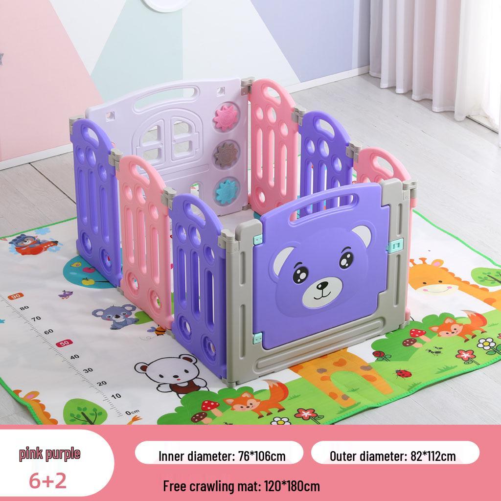 Kids' Indoor/Outdoor Safety Play Fence with Slide - Ideal for Crawling and Walking
