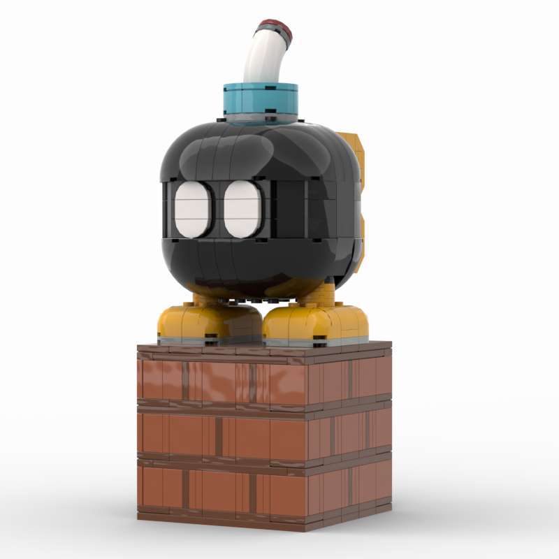 408-Piece Moc Building Block Model Of A Large Bomb Man, Including A Base, Cartoon Characters, Children'S Toys, And Birthday Gift