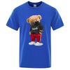 100% Cotton Sports Mask Bear Print Short-sleeved T-shirt male Half-sleeved Summer Casual Oversized T-shirt men Shirt S-XXXL