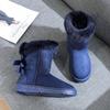 Damen Kurze Fleecegefütterte Schneestiefel 2025 Winter Schmetterlingsschleife Studentenstiefel Lässig Vielseitig