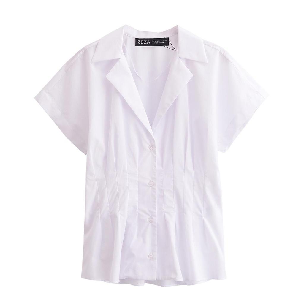 Spring 2025 Women's European & American Style Slim V-Neck Casual Shirt