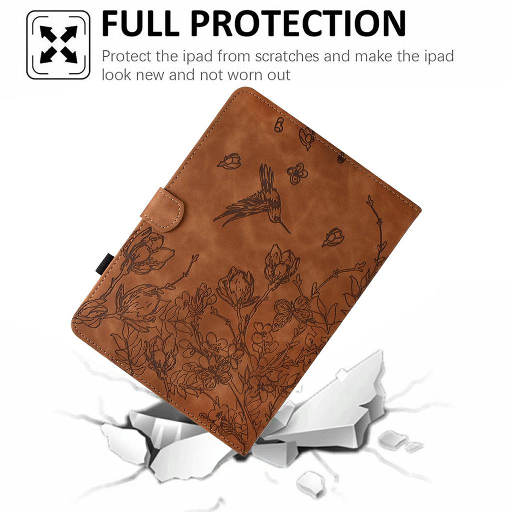 For Amazon Kindle Paperwhite (2024) Case Flower Bird Imprinted Card Holder Leather E-Reader Cover