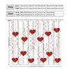 Red Heart Shower Curtain White Background Love Design Romantic Bathroom Decor Waterproof Printed Bath Curtain Home Fashion