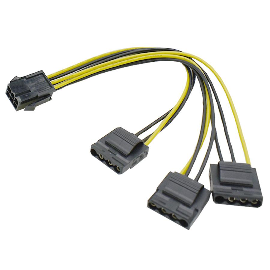 

2x PCIe 6Pin Female to 3 Molex IDE 4Pin Graphic Card Power Supply Splitter Cable