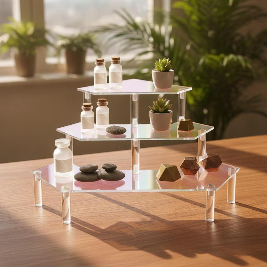 Three-Tier Acrylic Display Storage System Saving Countertop Organizer