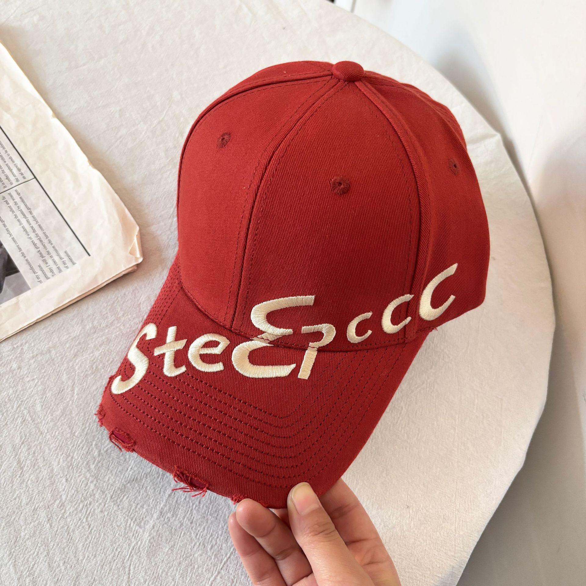 

Fashion embroidery letter baseball cap children hard top versatile face small trend big head circumference cap deep top M（56-58cm）