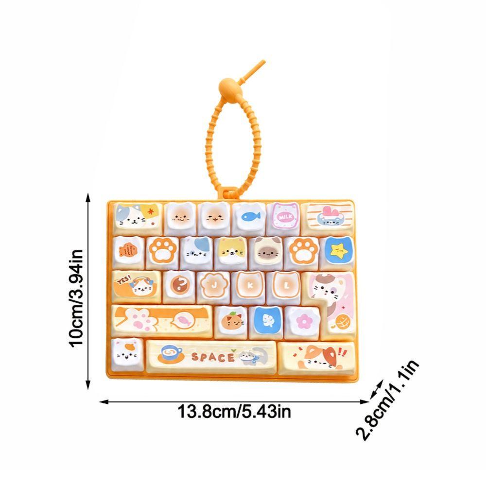 Clear Key Sounds Stress Relief Decompression Toy Pressable Keys Keyboard Toy  Bag Pendant