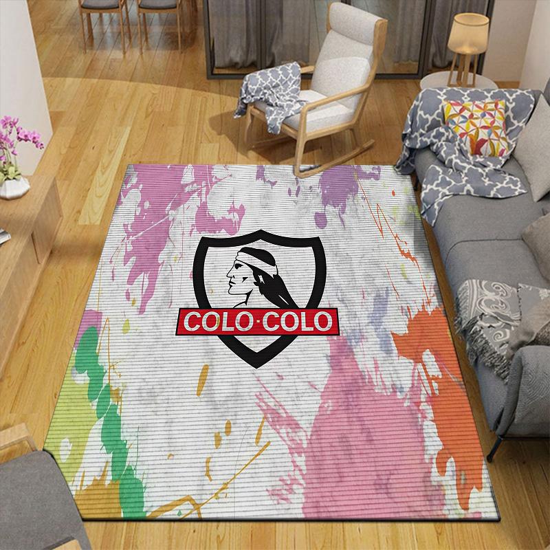 CSD Colo‑Colo Flannel Pattern Square Carpet,Area Rug,Carpet Rug for Living Room Bedroom Sofa Playroom Decor,Non-slip Floor Mat