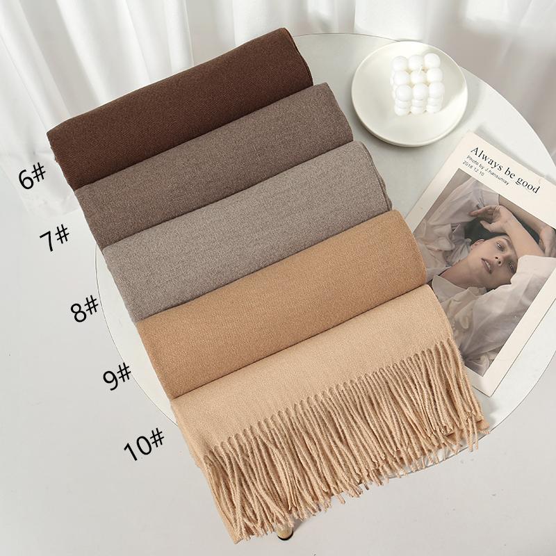 275g Heavy Women Cashmere Scarf Solid Thick Warm Casual Winter Scarves Ladies Hijabs Pashmina Shawls Wraps Tassel Female Echarpe