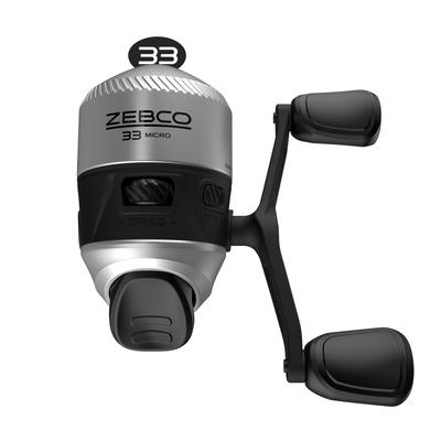 Zebco 33 Micro Spincast Rybářský Naviják Velikost 10 Naviják Převoditelný na Pravou nebo Levou Ruku Signalizace Záběru 4lb Vlasec Zebco Cajun StříbrnoČerný