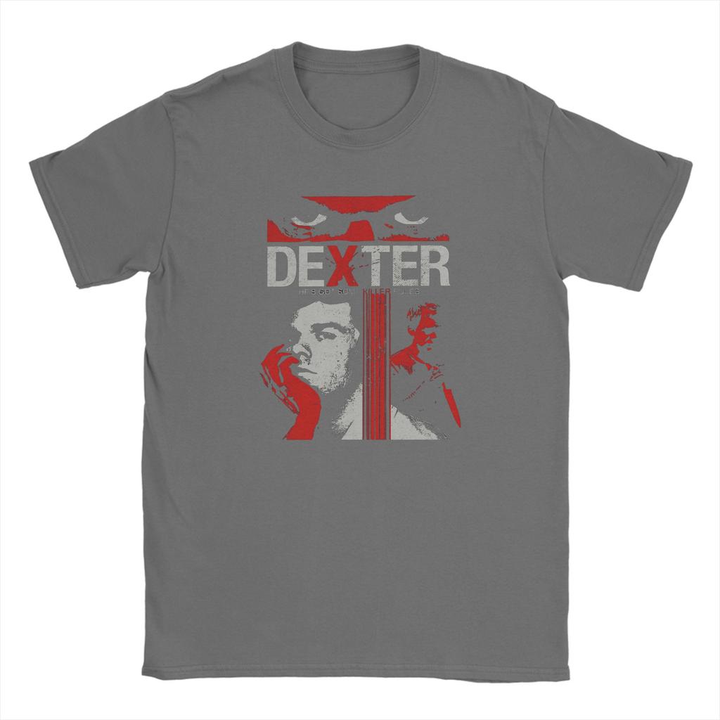 Novelty Dexter Morgan T-Shirts for Men Round Neck Pure Cotton T Shirts Short Sleeve Tee Shirt Printing Clothes
