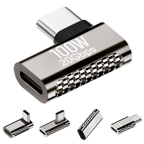 Zinc Alloy USB C OTG Adapter Type-C Female To Male Charger 20Gbps 100W PD Fast Charging & Data Sync Converter for Phone Laptop Tablets