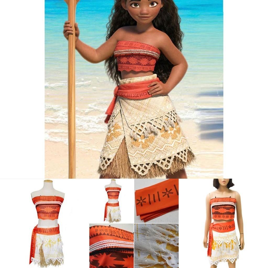 Prachtig Vervaardigd Moana Prinses Verkleedset Voor Cosplay En Feestjes