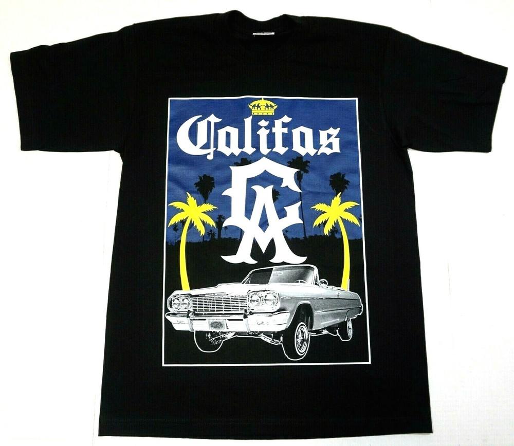 CALIFAS T-shirt California Republic Cali West Coast Lowrider Tee Men s Black New Unisex T-Shirt M