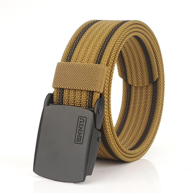 Neuer Pendlergürtel für Herren mit automatischer Schnalle aus Nylon, vielseitiger, dicker Doppelschichtgürtel für die Freizeit im Freien