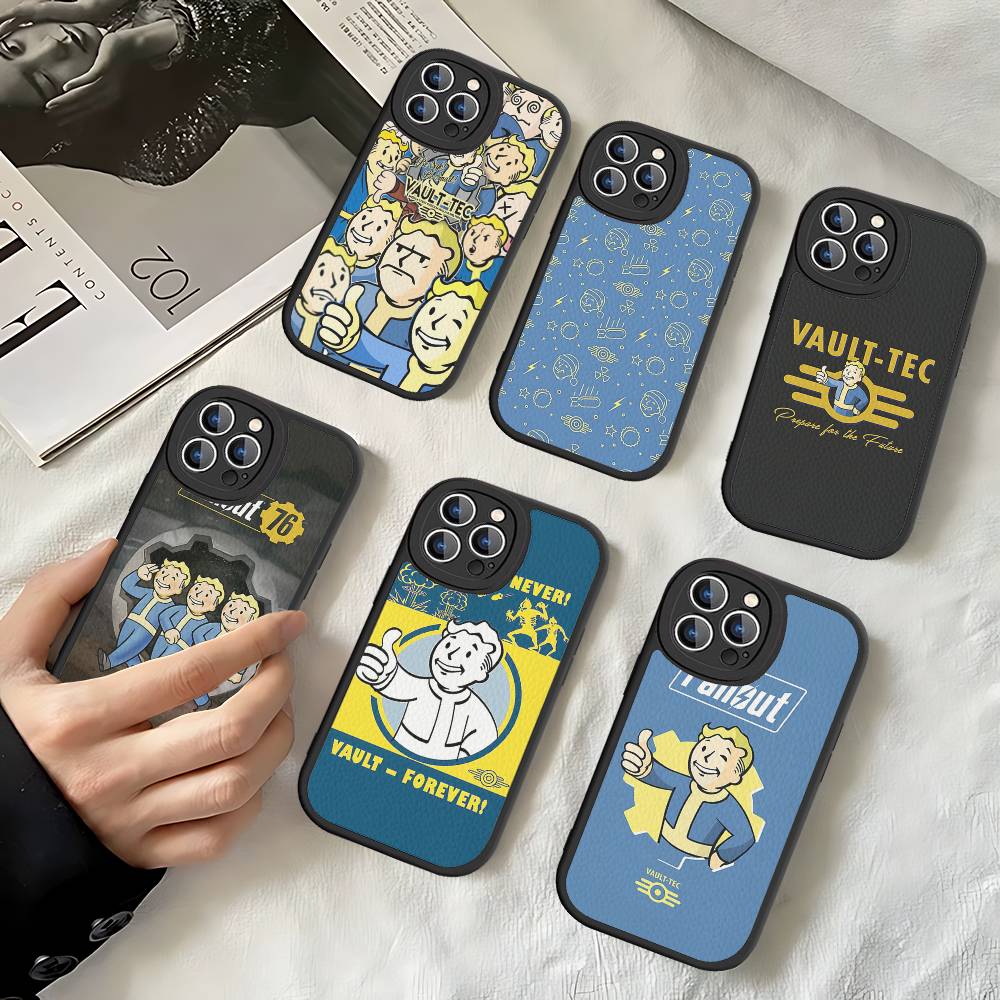 F-Fallout S-Series 4 Cool Game Phone Case For IPhone 16 15 14 13 12 11 Pro Max Plus 16E Soft Leather Cover