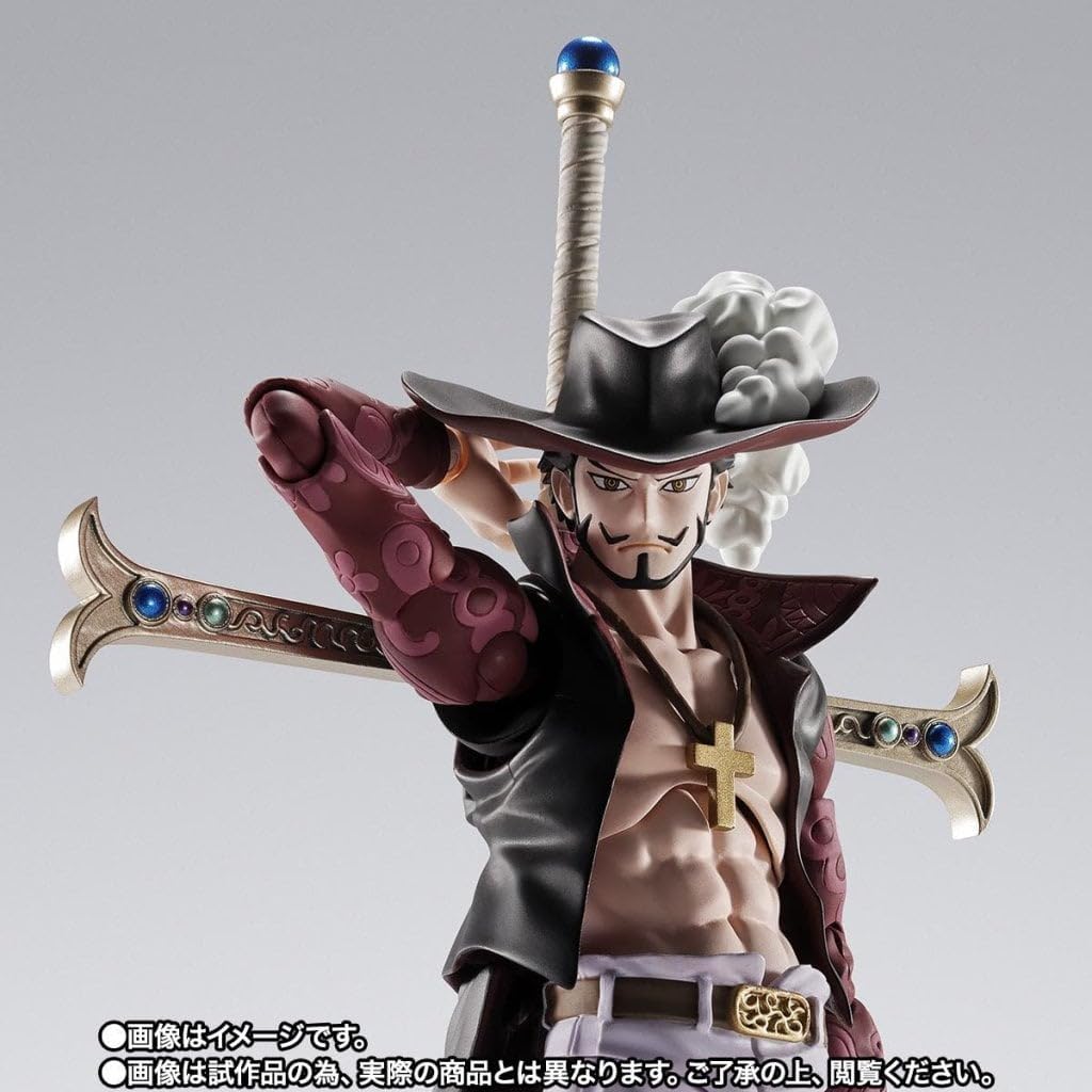 TAMASHII NATIONS One Piece Dracule Mihawk PVC ABS Painted Figure - - S.H.Figuarts -Hawk-Eye- & (Approx. 165mm)