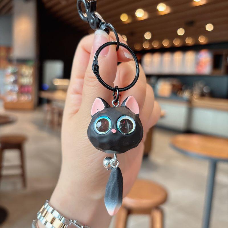 Милый большой глаз кошачья голова брелок изысканный анти-потеря подвеска кошачья голова — фото 3