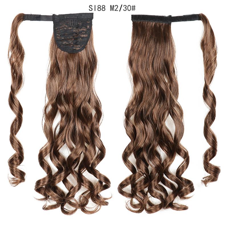LISI HAIR Long Ponytail Synthetic Wig Pack In Clip Hair Extension Ombre Black Gold Brown Ponytail