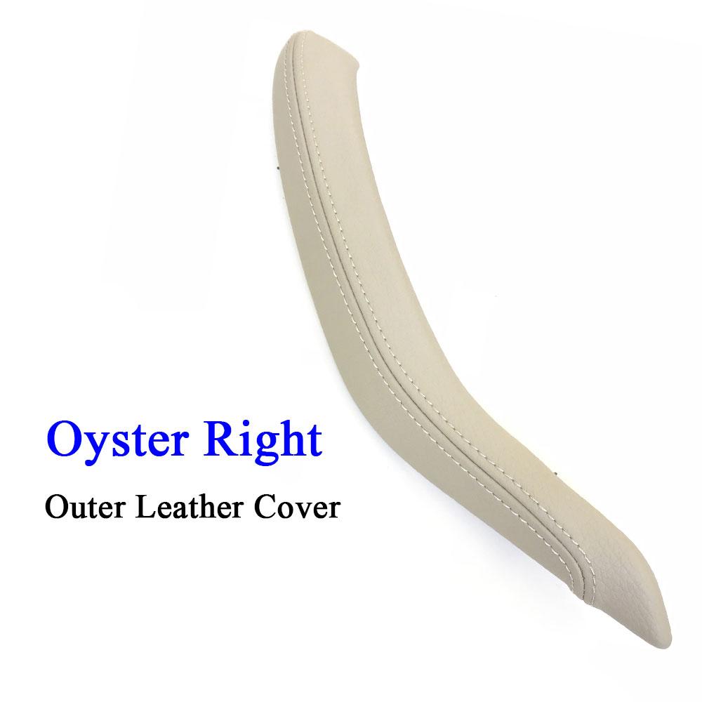 Manija de tracción de cuero para puerta Interior de pasajero, embellecedor de cubierta exterior de repuesto para BMW X5 X6 2014 2015 2016 2017, F15 F16, color negro