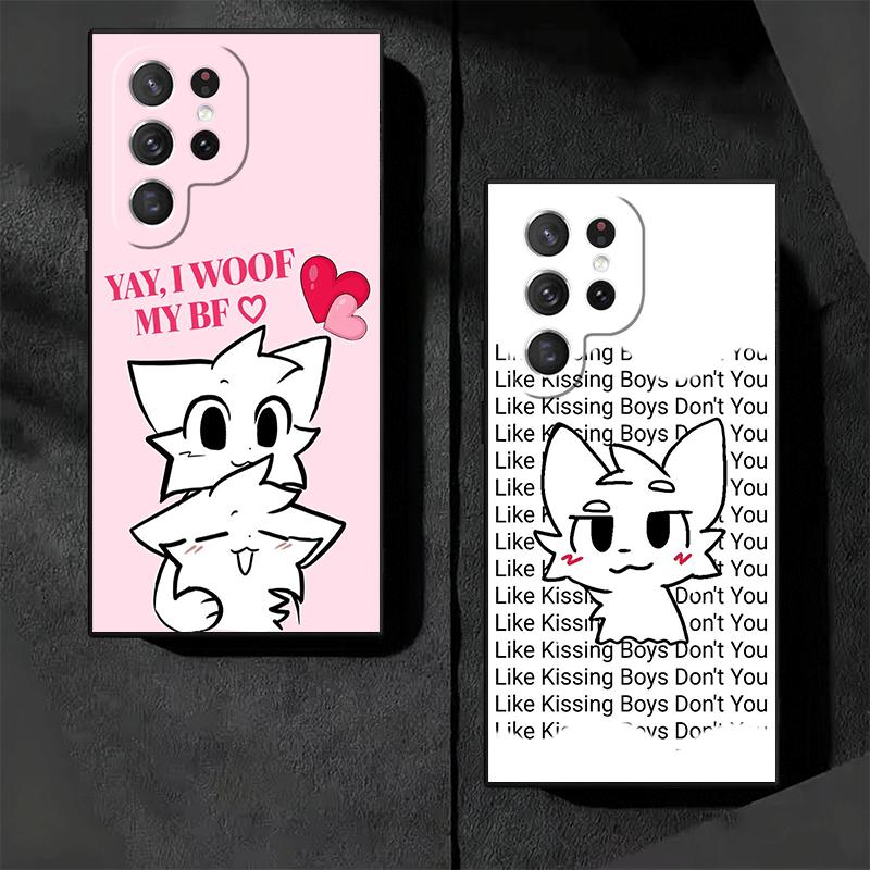 Cute B-Boykisser Catoon Soft Phone Case for Samsung Galaxy S26 S25 Edge S24 Ultra S23 Plus S22 S21 FE S20 Black Cover Back Shell