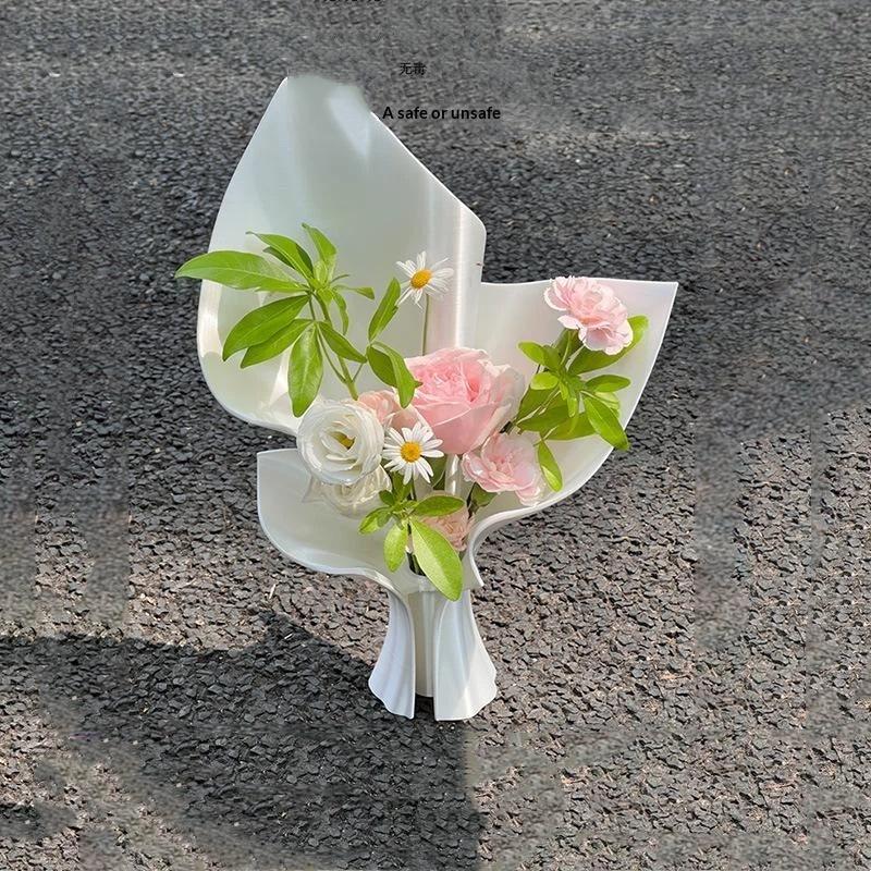 Nordic Style Flower Bouquet Vase 3D Printing Creative Desktop Ornament Modern Art Irregular Flower Display Container Office