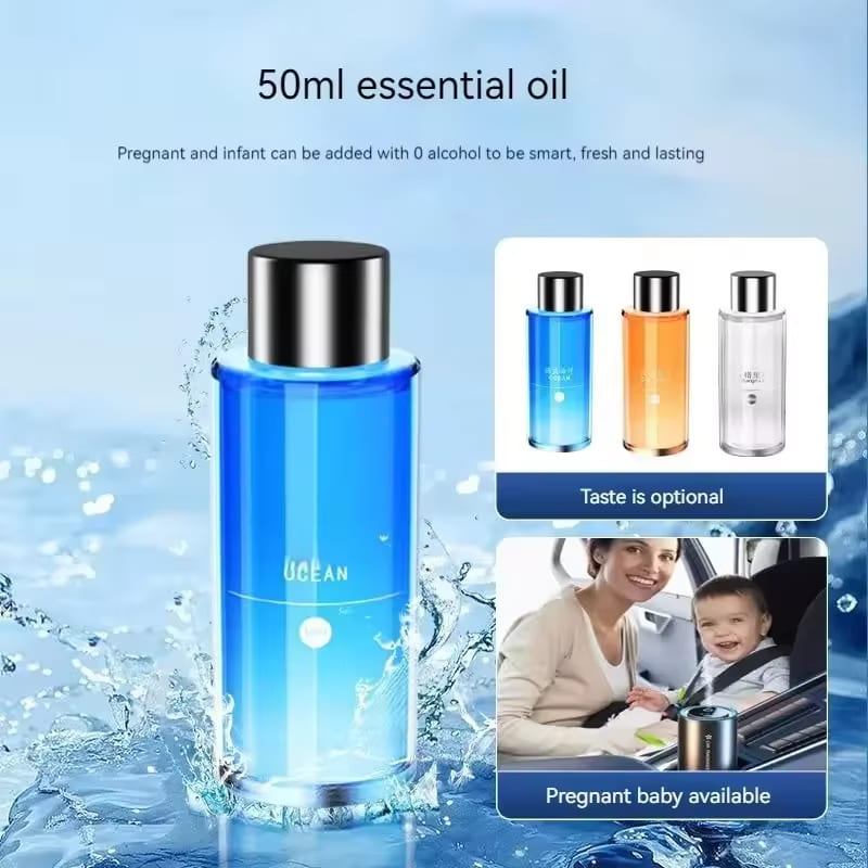 Aromatherapy Car Start Air Freshener USB Rechargeable Aromatherapy Diffuser with LED Light Scent Dispenser Aroma Diffuser Smart and Long-lasting