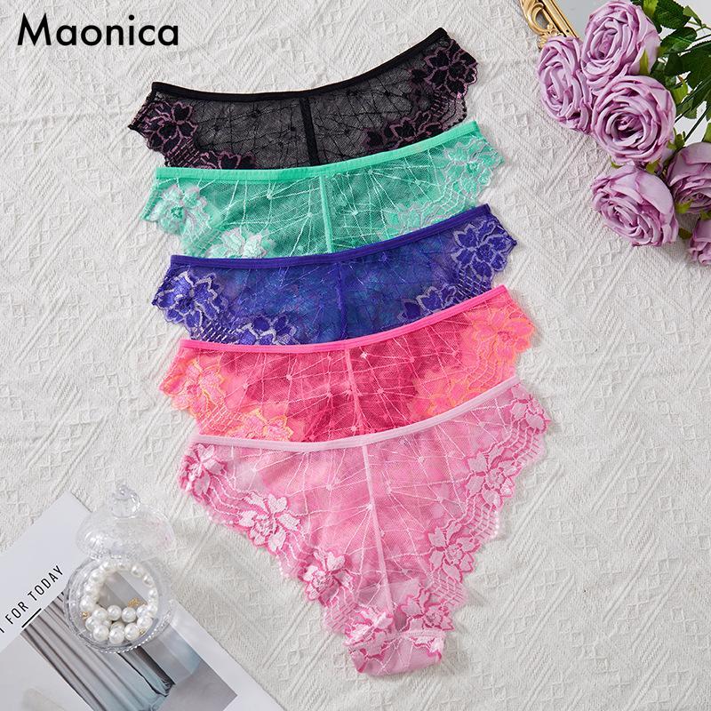 Taglia Europea Mutandine di Pizzo Arcobaleno da Donna Mutandine da Donna Multicolore Cavallo in Puro Cotone Estivo Mutandine da Donna a Vita Media Intimo Colore Lecca-lecca