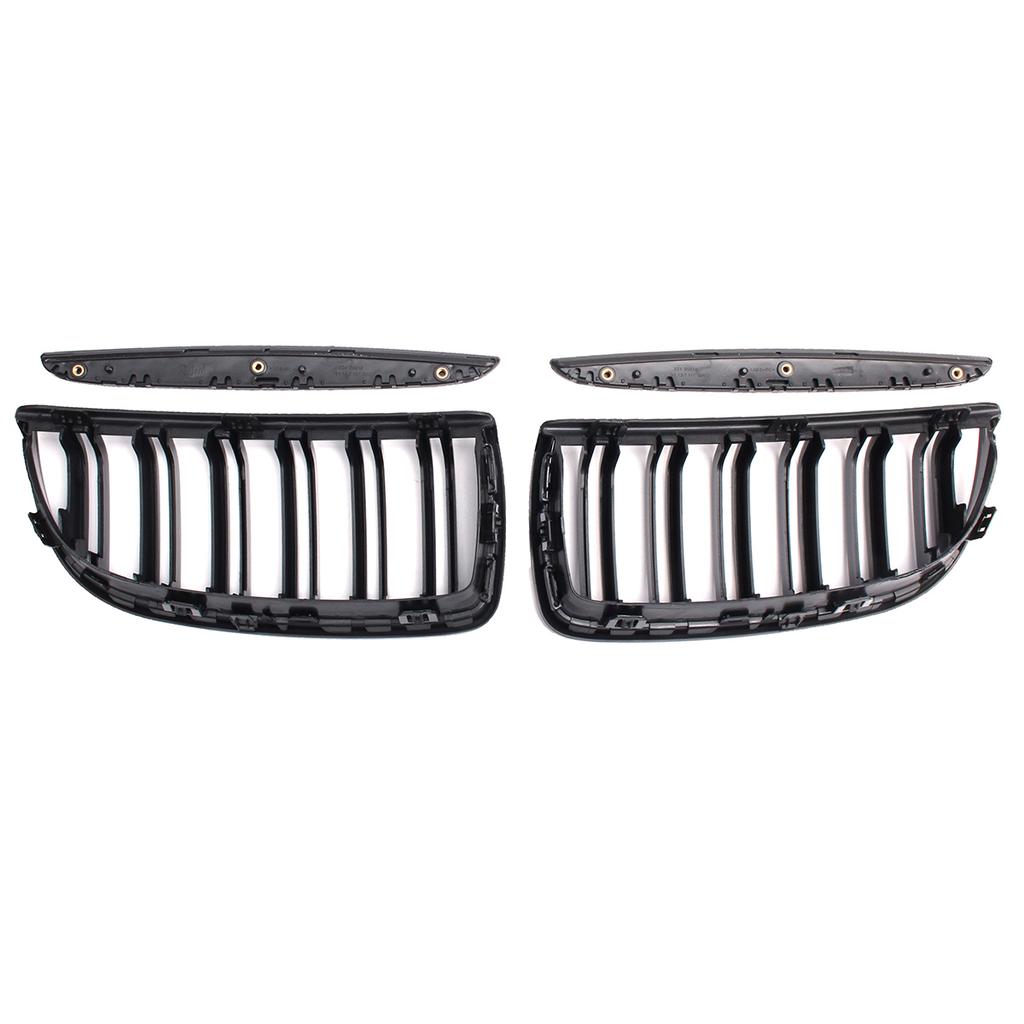 Front Kidney Grille Hood Grills -Double Line for BMW E90 E91 323I 328I 335I 330I 325I 3-Series 2005-2008 Gloss Black