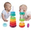 Spinning Baby Stacking Puzzle Toys Safety Colored Children's Toys Rotating Screw Bolt Toys  Home