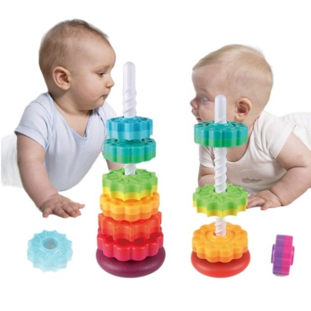 Safety Baby Stacking Puzzle Toys Spinning Colored Children's Toys Rotating Screw Bolt Toys  Kids