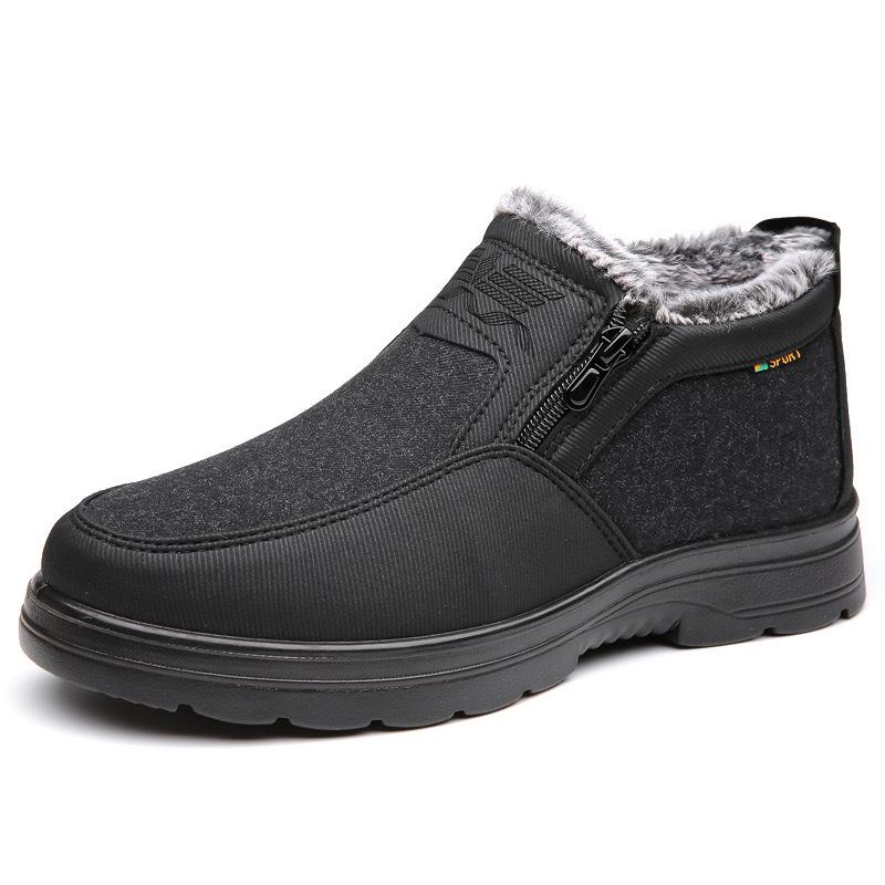 Men's Waterproof Non-Slip Winter Shoes - Thick Velvet Warmth for Middle-Aged and Elderly