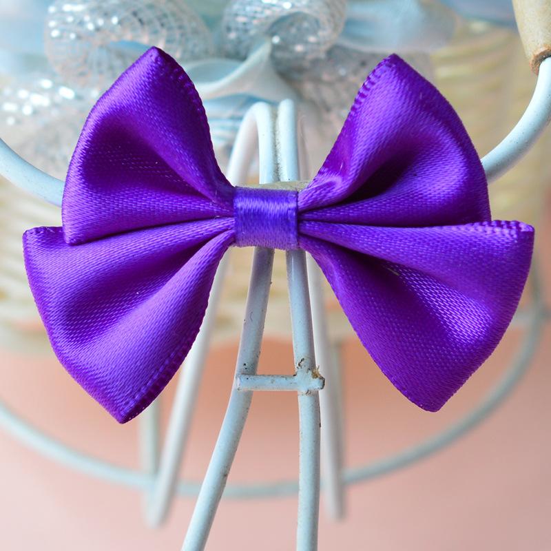 

DIY Happy Candy Box Упаковка Коробка Аксессуары Лента из полиэстера Лента-бантик Ручной работы Аксессуары для банта Двойной галстук J-05 bright purple * monochrome 200 pcs a pack