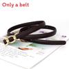 Elegant Womens Pu Skinny Belt With Gold Alloy Buckle For Formal And Casual Style
