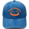 Halloween Pumpkin Grimace Embroidered Baseball Cap Washed Retro European and American Hip Hop Men's and Women's Casual Dad Hat